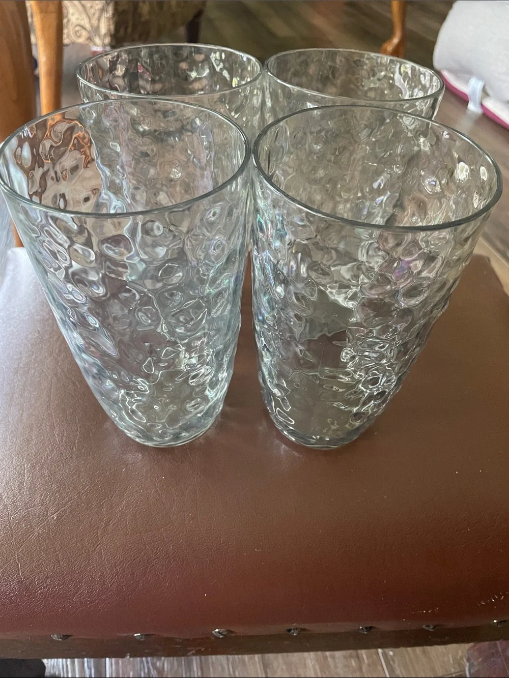 Clear Textured plastic Tumbler Set - 4 Pack by